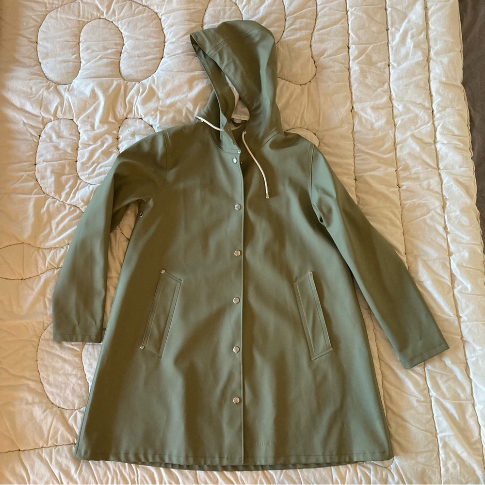 Stutterheim Green Mosebacke Coat with Hood, S